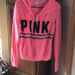 Pink zip up the front hoodie